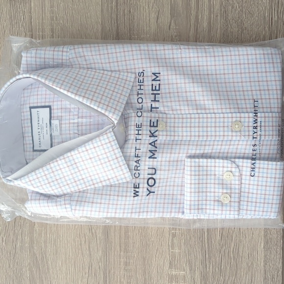 Charles Tyrwhitt Non-Iron Royal Oxford Windowpane Check Classic Fit Shirt - 17 - Picture 1 of 10